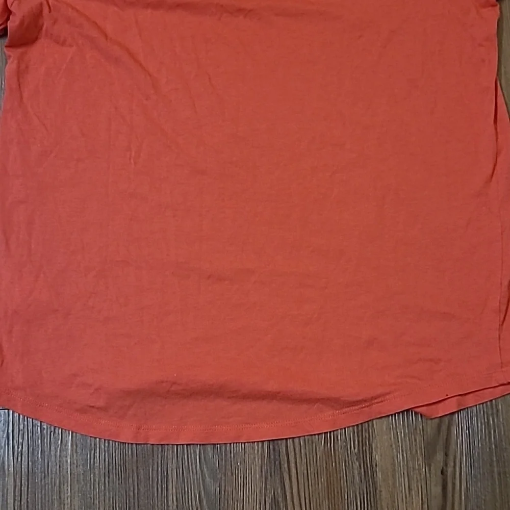 Michael Kors Orange Short Sleeve Top with Lace-Up Detail used good condition‎